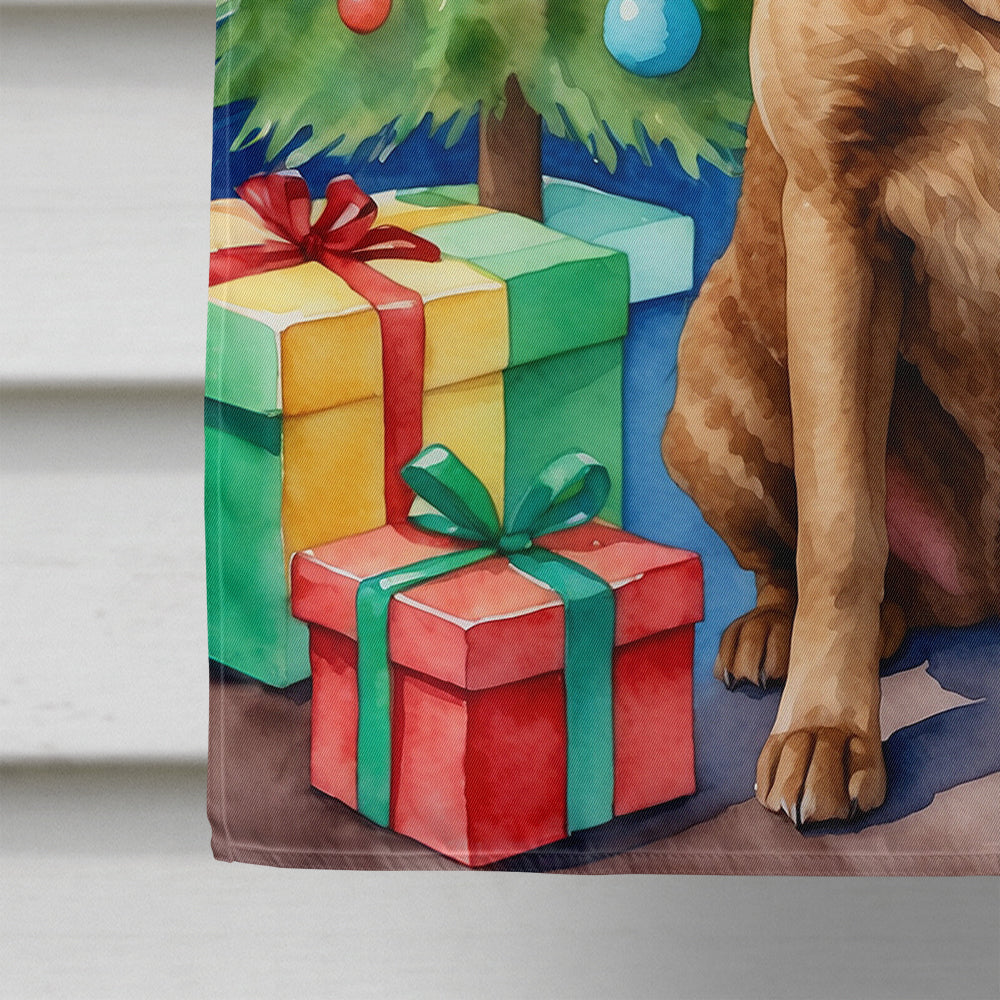 Chesapeake Bay Retriever Christmas Reindeer House Flag-3