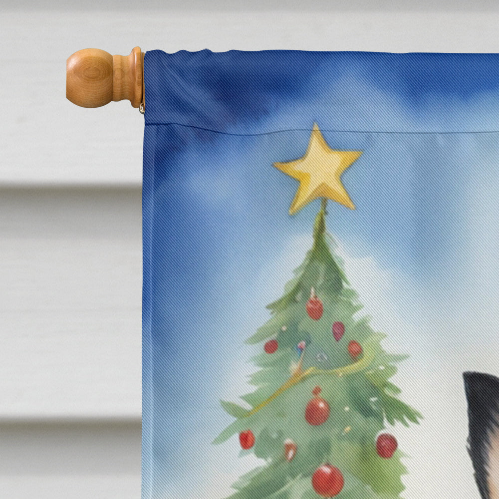Black and Tan Chihuahua Christmas Reindeer House Flag-2