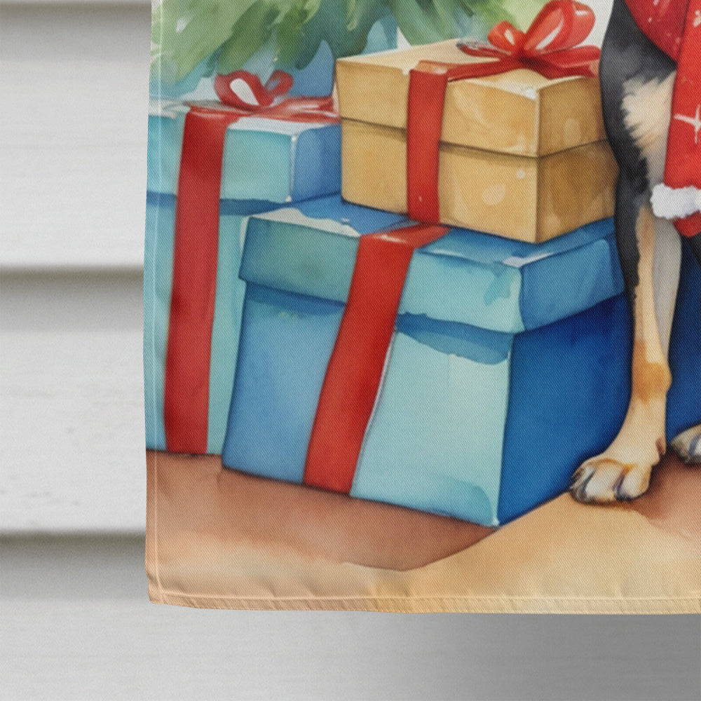Black and Tan Chihuahua Christmas Reindeer House Flag-3