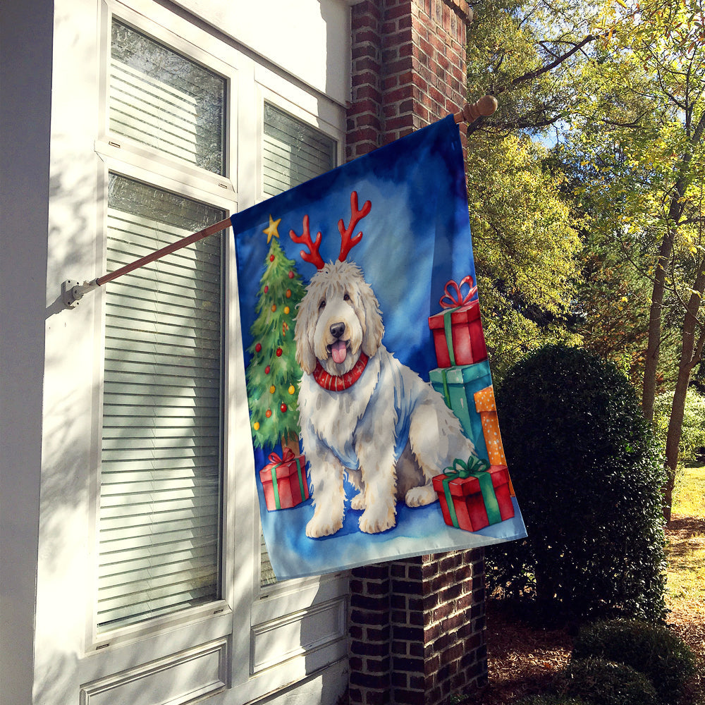 Komondor Christmas Reindeer House Flag-1