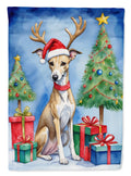 Whippet Christmas Reindeer House Flag-0