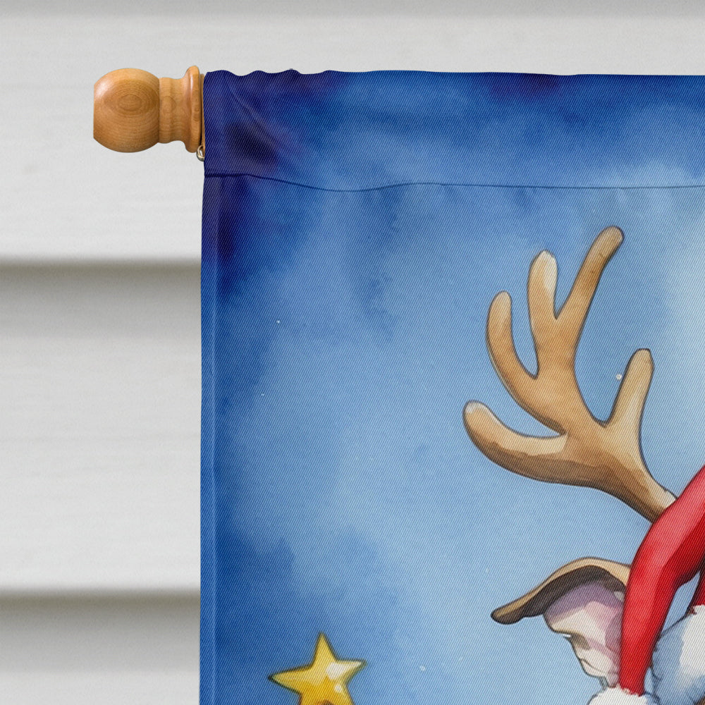 Whippet Christmas Reindeer House Flag-2