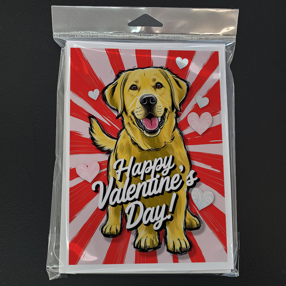 Yellow Labrador Retriever Happy Valentine's Day Greeting Cards Pack of 8-2