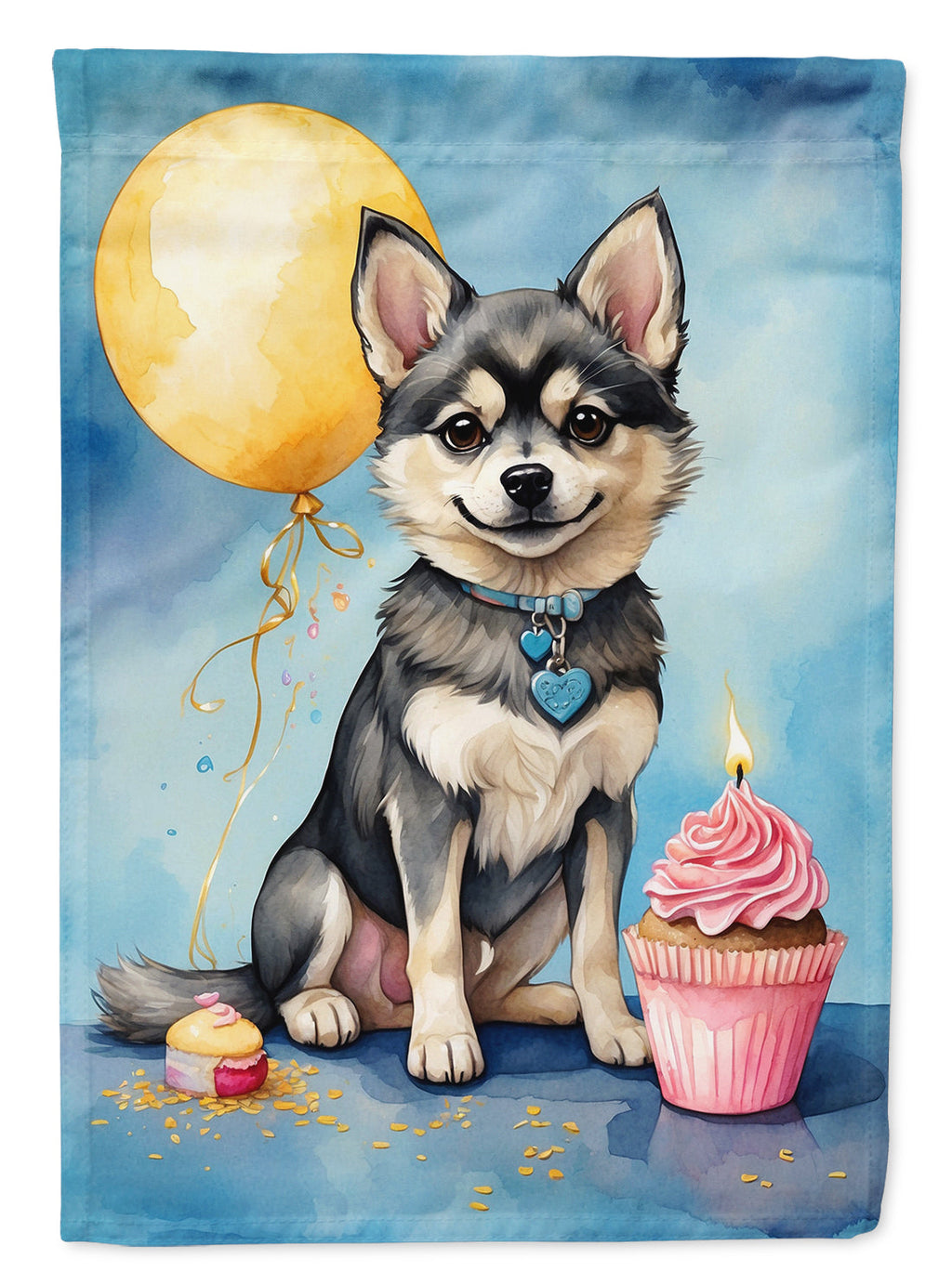 Alaskan Klee Kai Happy Birthday House Flag-0