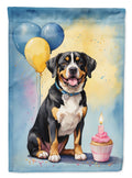Entlebucher Mountain Dog Happy Birthday House Flag-0