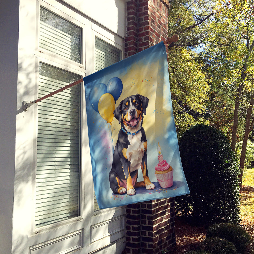 Entlebucher Mountain Dog Happy Birthday House Flag-1