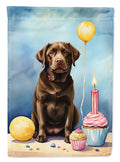 Chocolate Labrador Retriever Happy Birthday House Flag-0