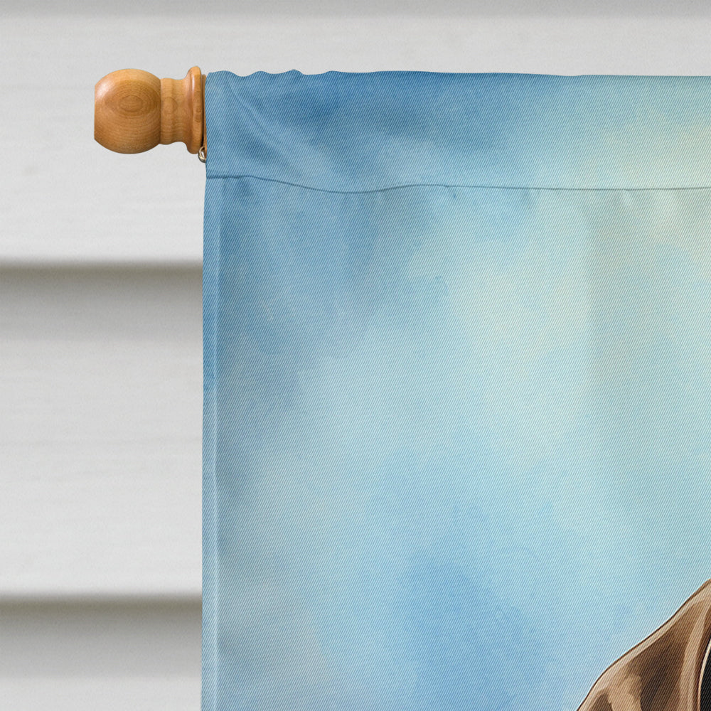 Chocolate Labrador Retriever Happy Birthday House Flag-2
