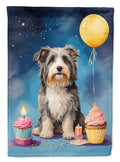 Bearded Collie Happy Birthday House Flag-0