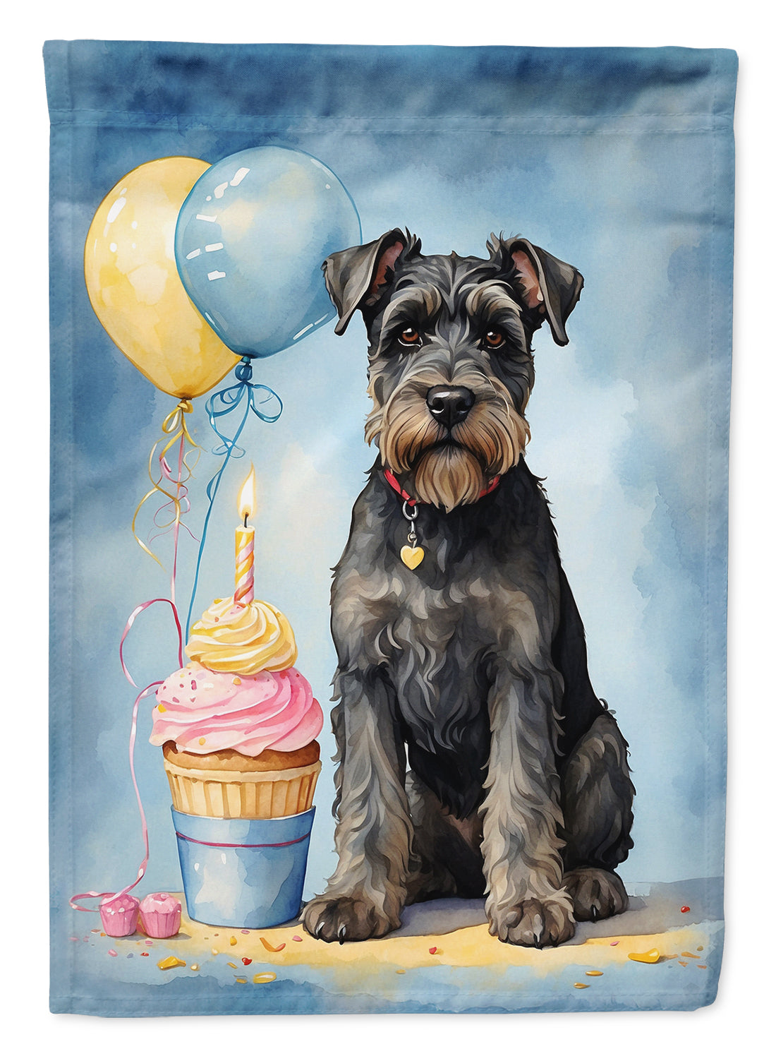 Schnauzer Happy Birthday House Flag-0