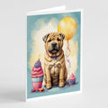 Shar Pei Happy Birthday Greeting Cards Pack of 8-0