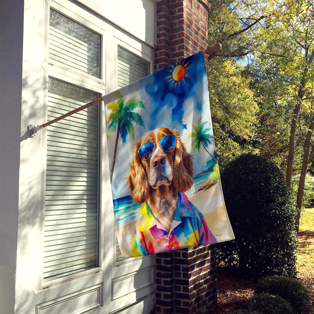 Cocker Spaniel Summer Beach Time House Flag-1