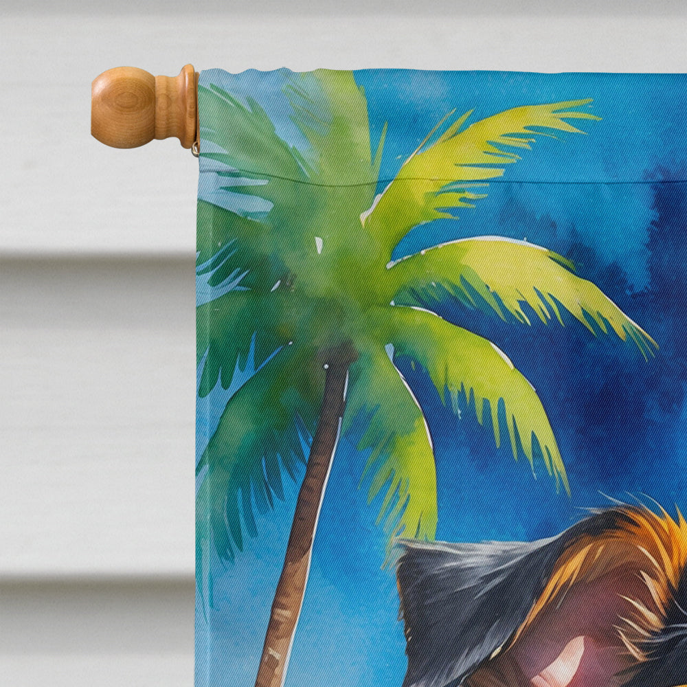 Miniature Pinscher Summer Beach Time House Flag-2