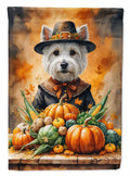 Westie Thanksgiving House Flag-0
