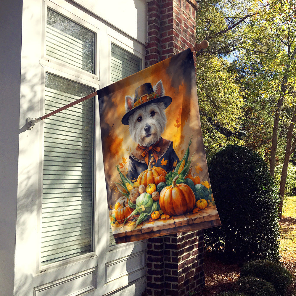 Westie Thanksgiving House Flag-1