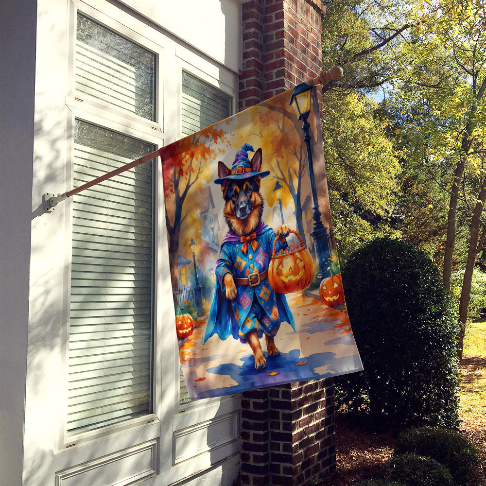 German Shepherd Halloween Trick or Treat House Flag-1