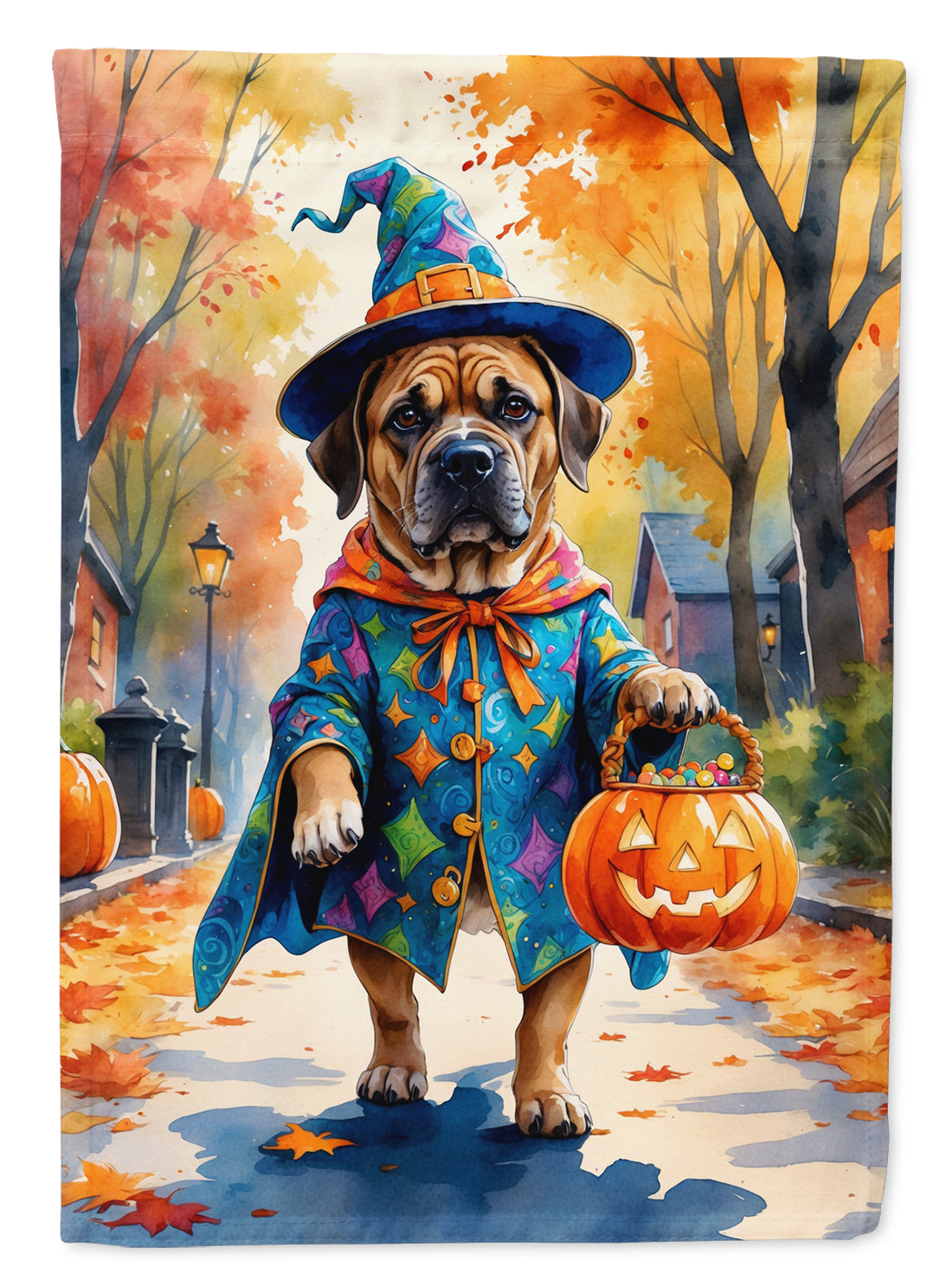 Mastiff Halloween Trick or Treat House Flag-0