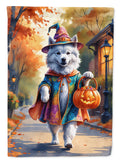 Samoyed Halloween Trick or Treat House Flag-0