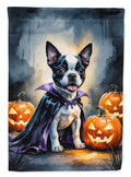 Boston Terrier Puppy Halloween House Flag-0