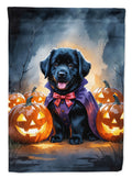 Black Newfoundland Puppy Halloween House Flag-0