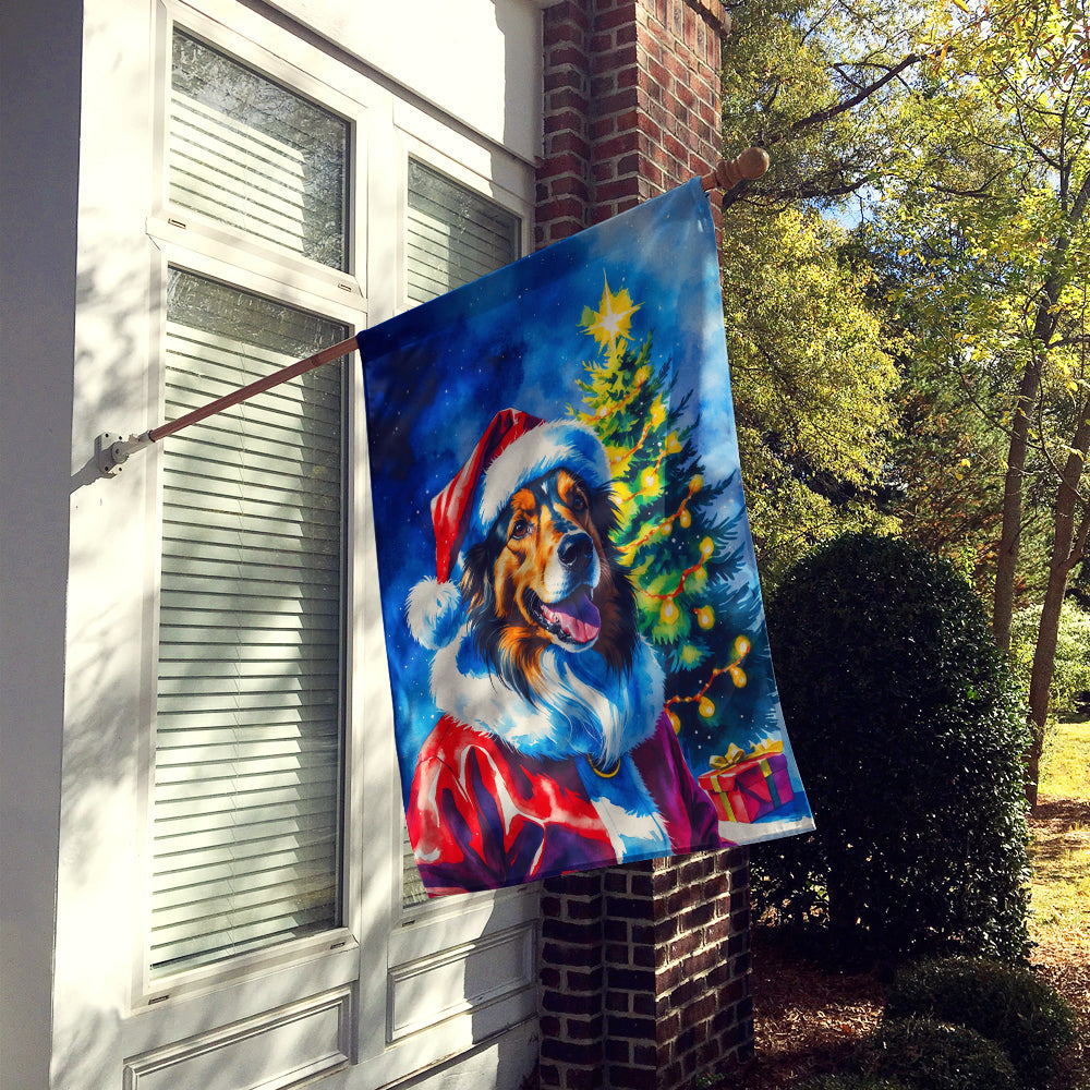 Collie Christmas House Flag-1