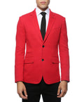 Daytona Red Stretch Slim Fit Blazer-0