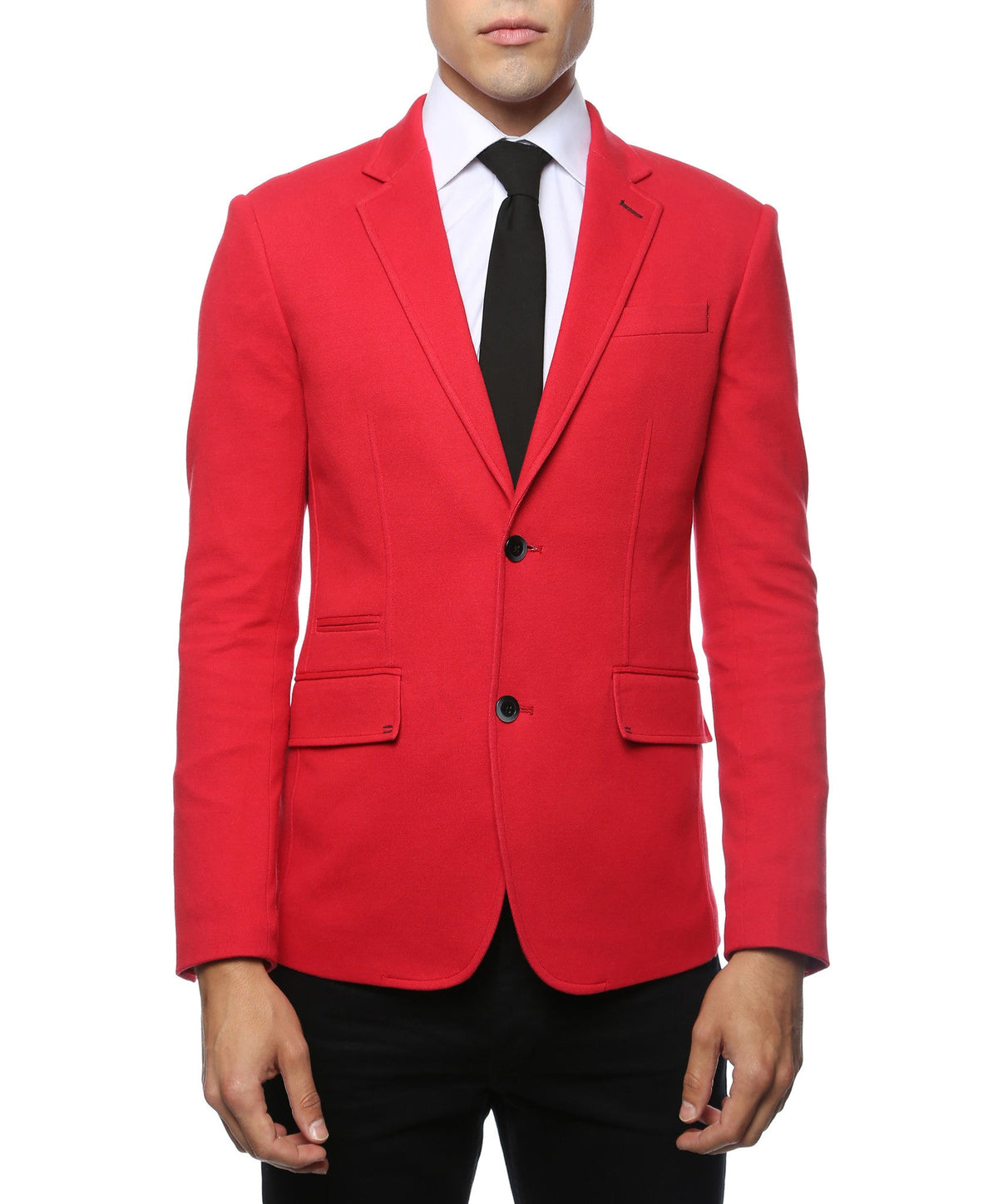 Daytona Red Stretch Slim Fit Blazer-0