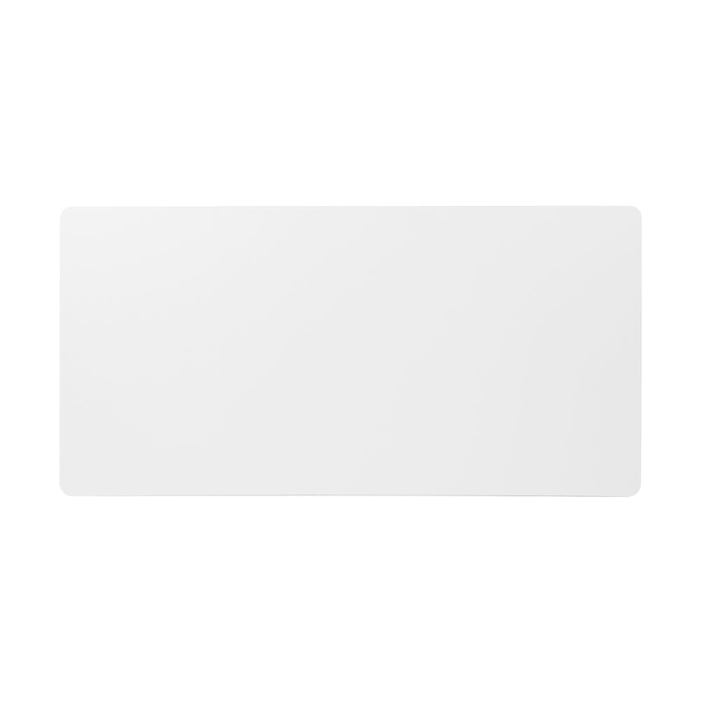 White standing desk top 120cm showing smooth rounded edges and matt anti-scratch surface finish — view 3