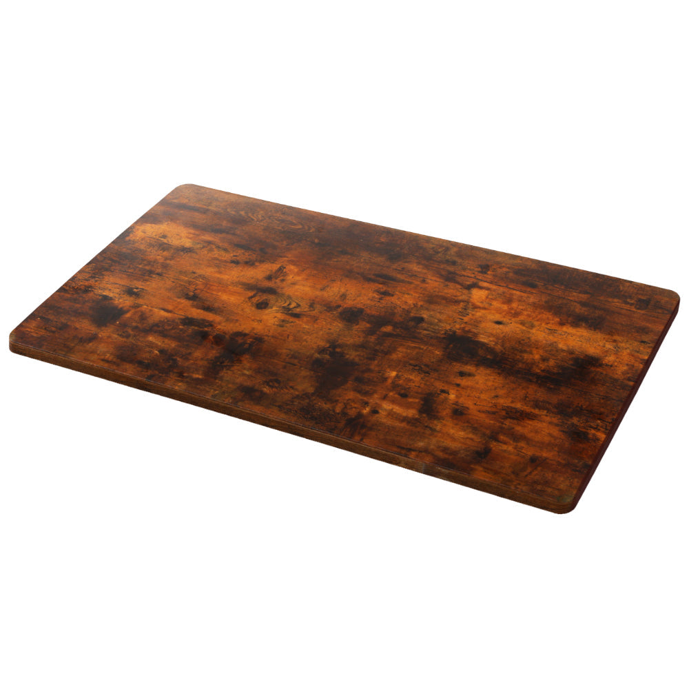 Rustic brown Artiss standing desk top with smooth rounded edges and anti-scratch wood grain finish