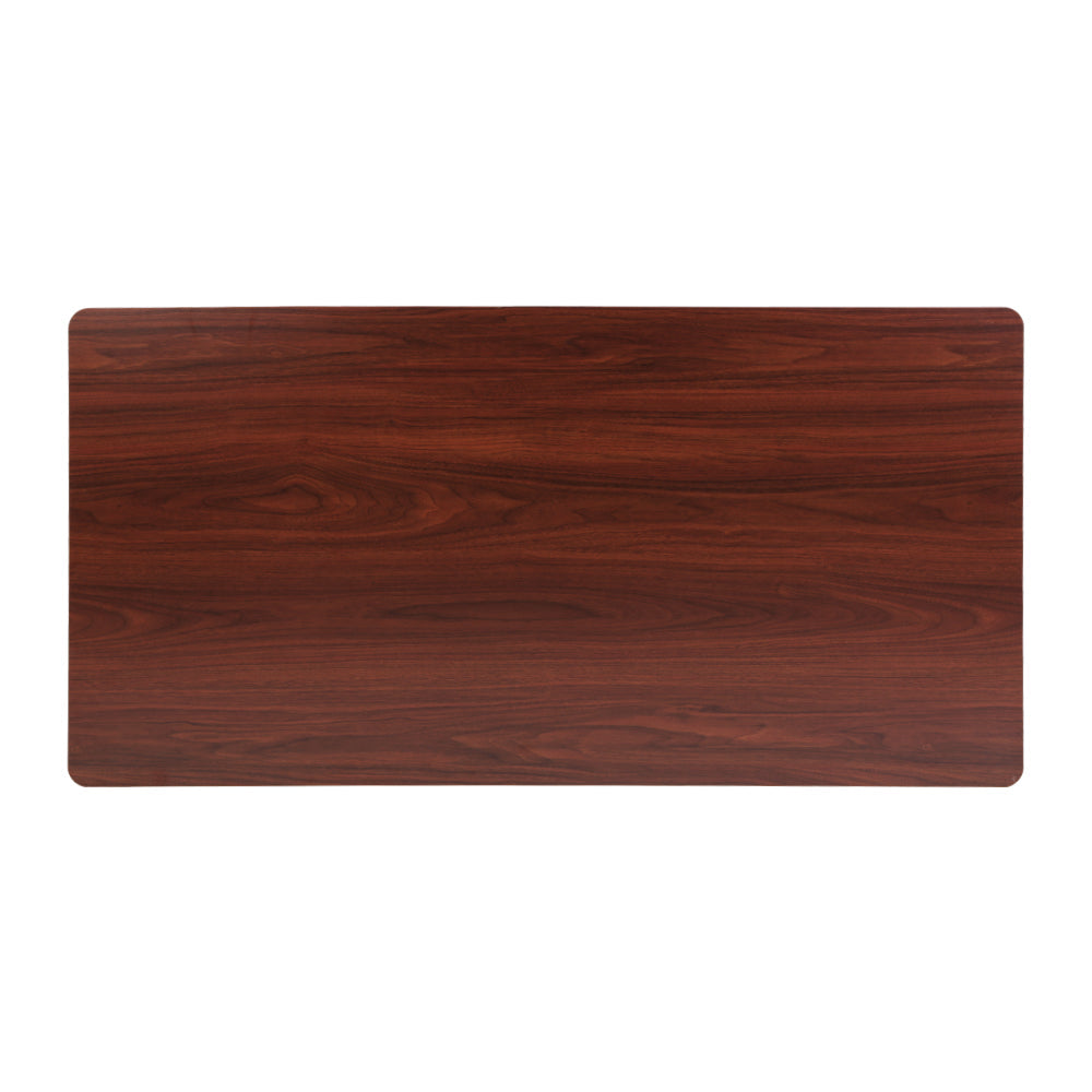 Artiss 140cm walnut standing desk top featuring smooth rounded edges and natural wood grain finish — view 3