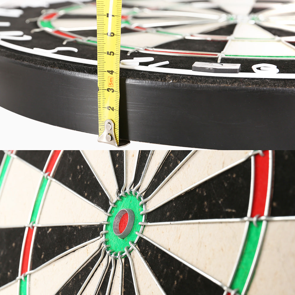 18-inch premium sisal dartboard set with rotating number ring and six steel tip darts — view 3