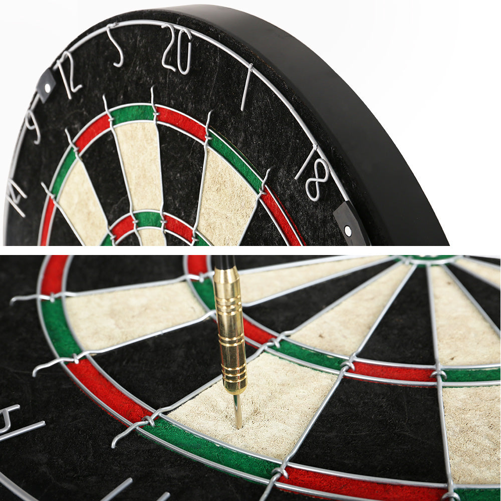 18-inch premium sisal dartboard set with rotating number ring and six steel tip darts — view 4