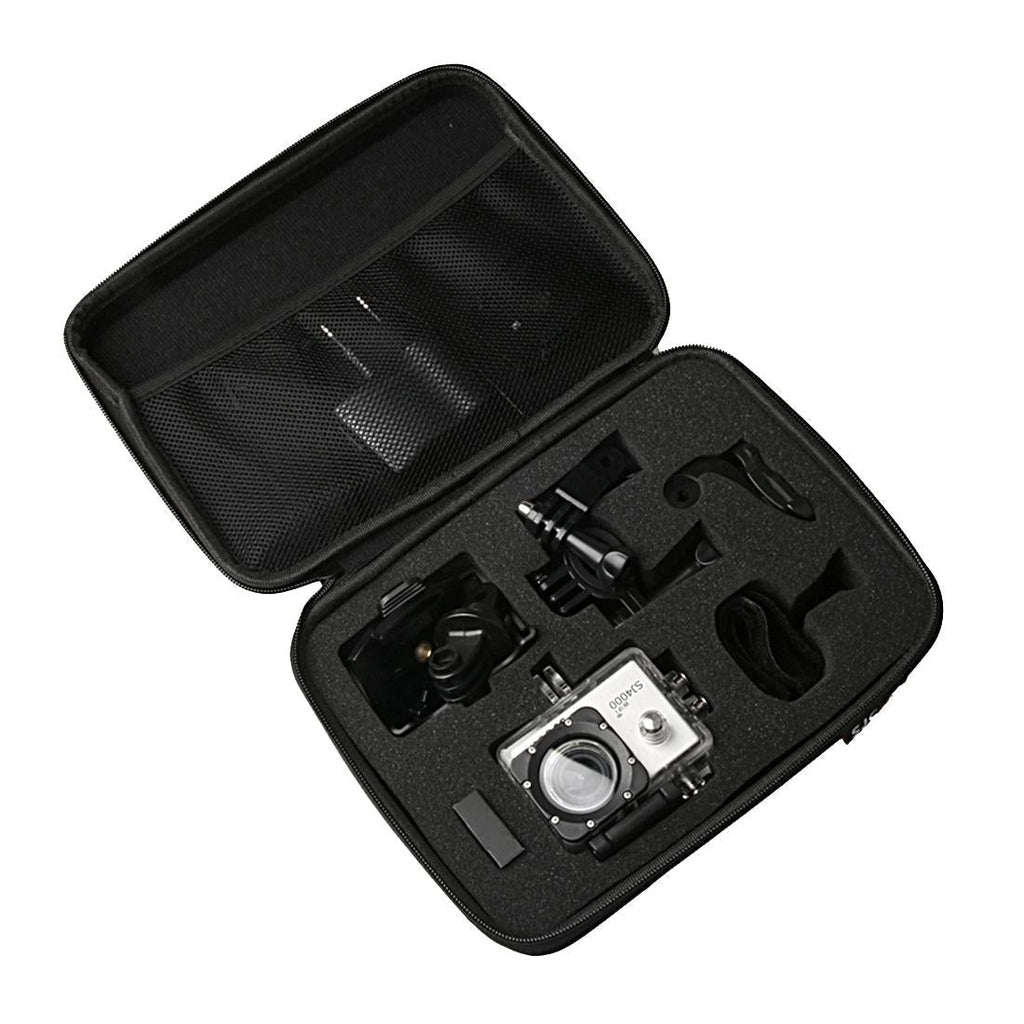 Portable shockproof action camera bag in black nylon for travel and accessories — view 4