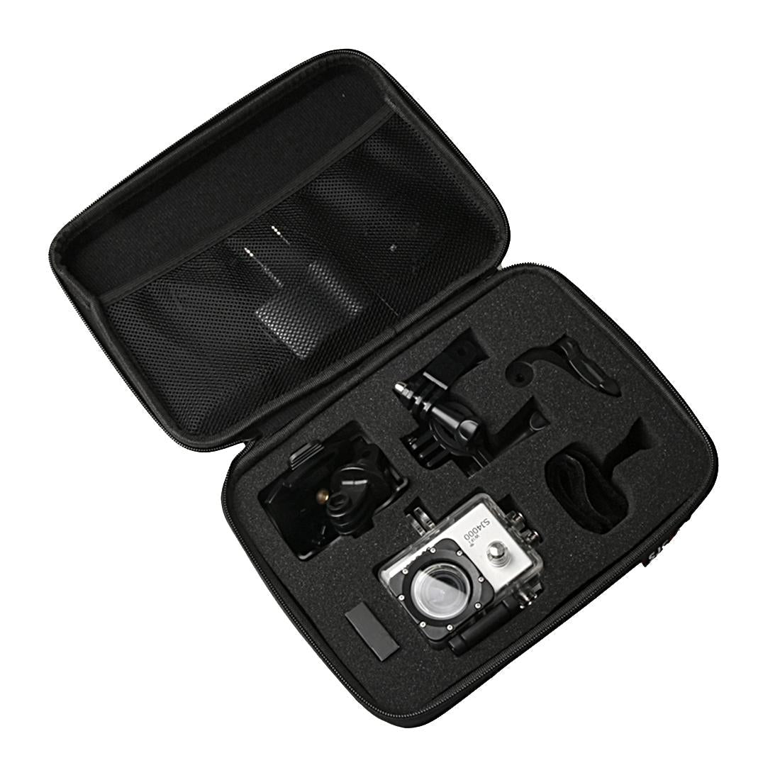 Portable shockproof action camera bag in black nylon for travel and accessories — view 4