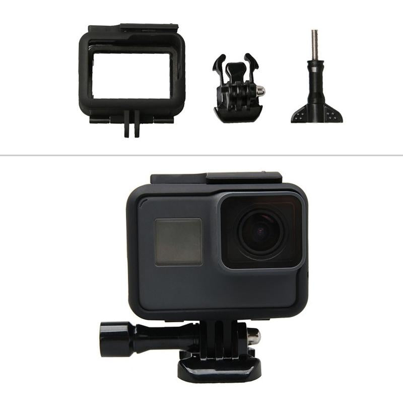 GoPro standard border frame mount protective housing case cover in sleek black plastic. — view 3