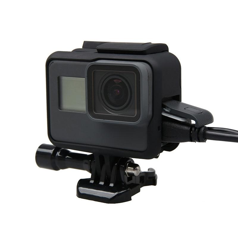 GoPro standard border frame mount protective housing case cover in sleek black plastic. — view 4