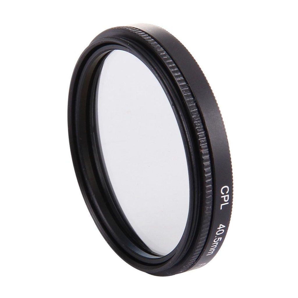 Black 40.5mm action camera lens filter kit with UV CPL glass and waterproof housing adapter — view 2