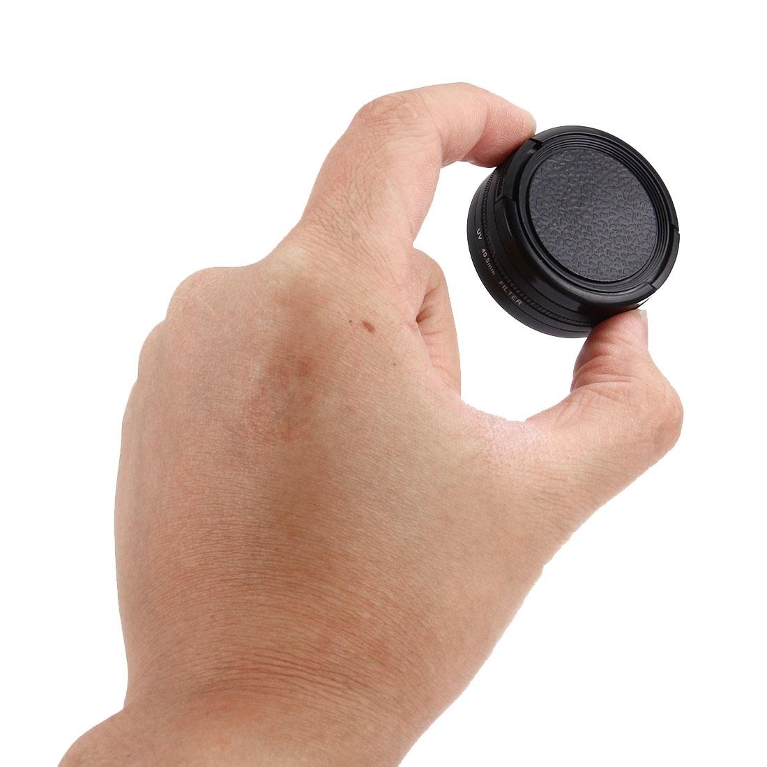 Black 40.5mm action camera lens filter kit with UV CPL glass and waterproof housing adapter — view 3