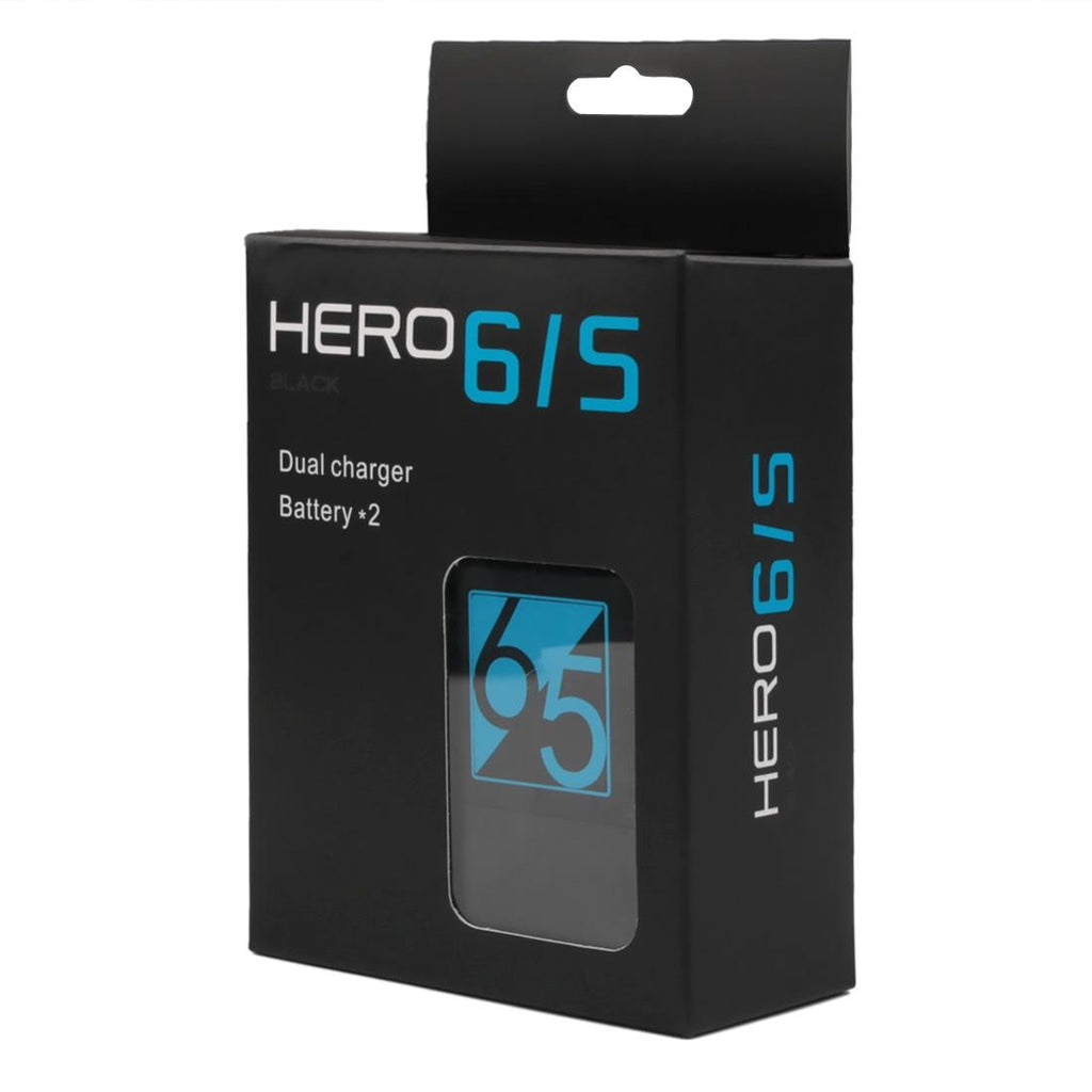 Black dual USB-C battery charger for GoPro cameras with charging cable and LED indicator lights — view 3