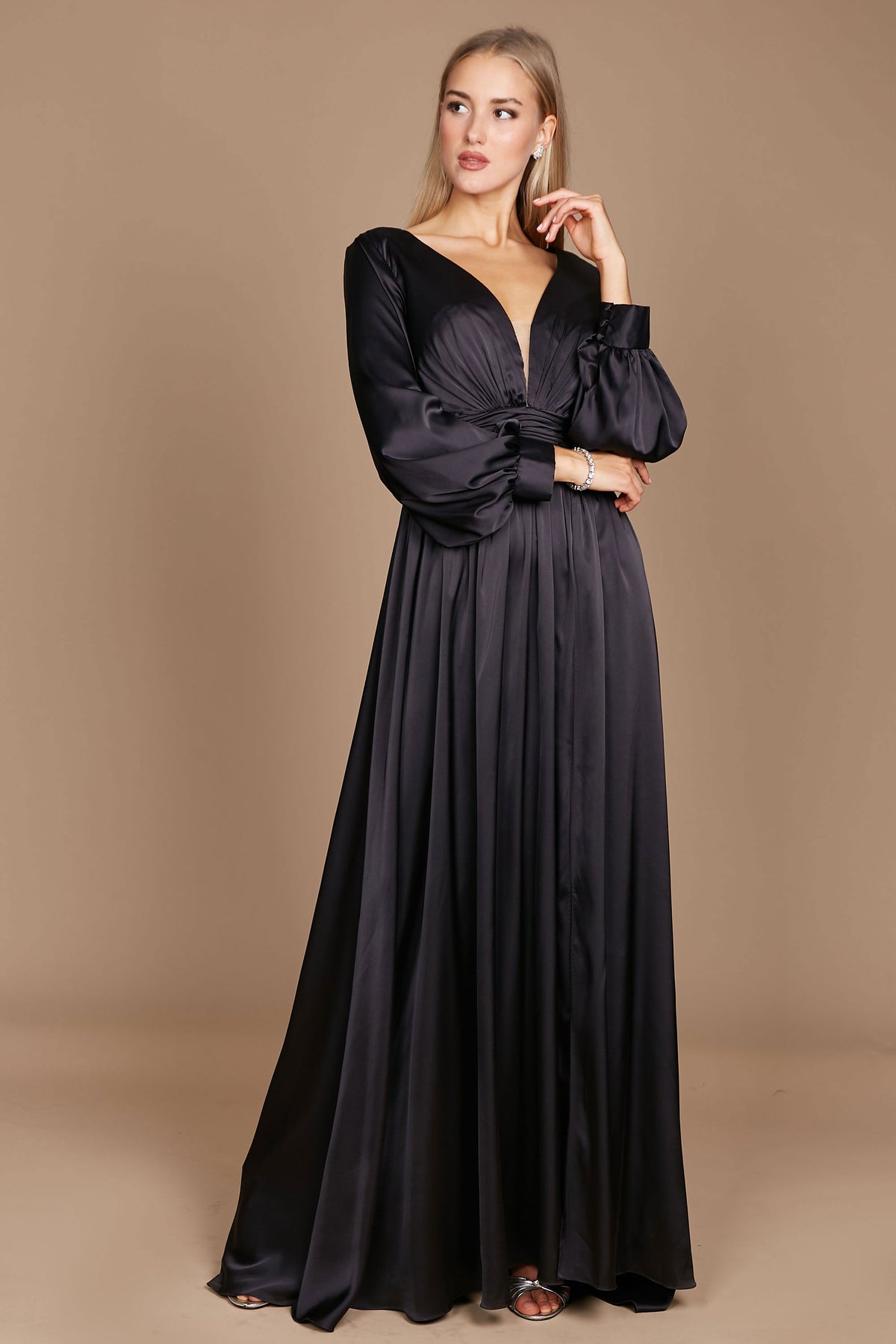 Floor Length Sleeve Formal Evening Party Dress-0