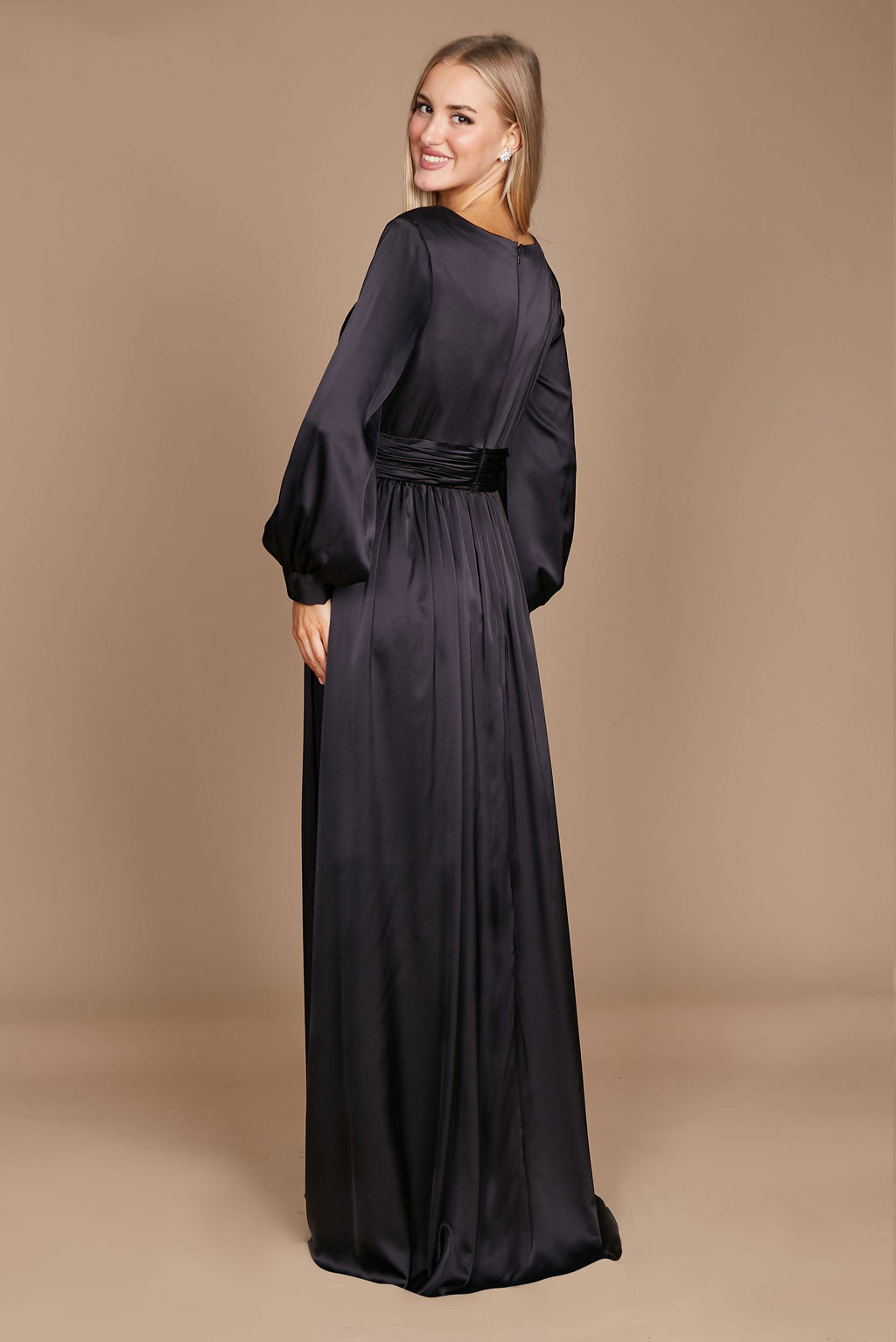 Floor Length Sleeve Formal Evening Party Dress-1