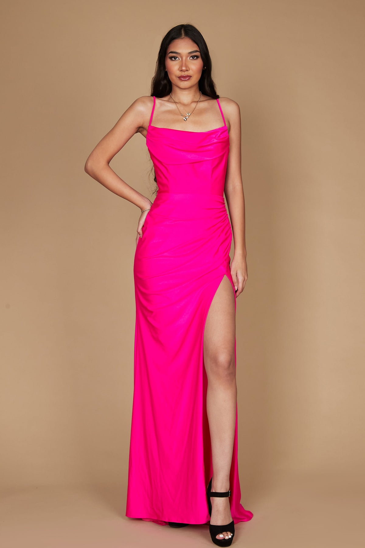 Floor Length Formal Low Back Prom Dress-6