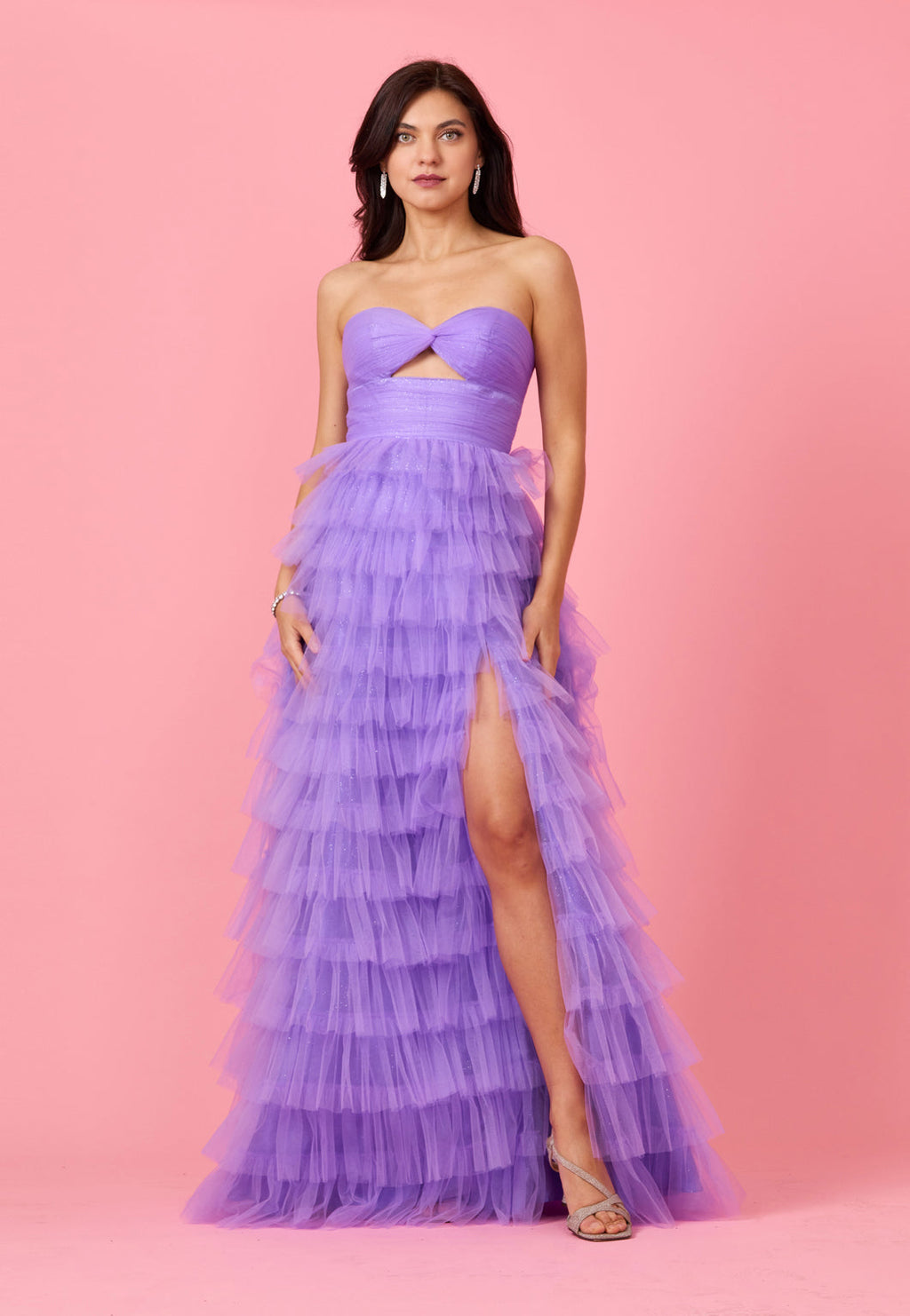 Bandeau Ruffle Skirt Prom Ball Gown-0