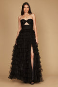 Bandeau Ruffle Skirt Prom Ball Gown-4