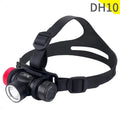 ARCHON DH10 waterproof diving headlamp in black aluminum with head strap and glossy reflector lens.
