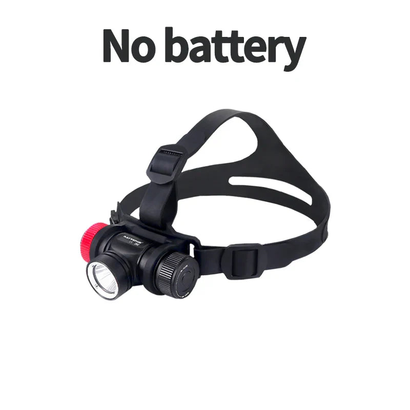 ARCHON DH10 waterproof diving headlamp in black aluminum with head strap and glossy reflector lens. — view 5