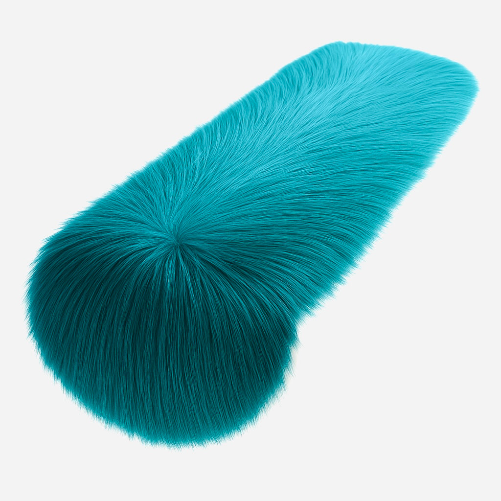 Shaggy faux fur tablecloth with a soft plush texture, draped over a dining table — view 5