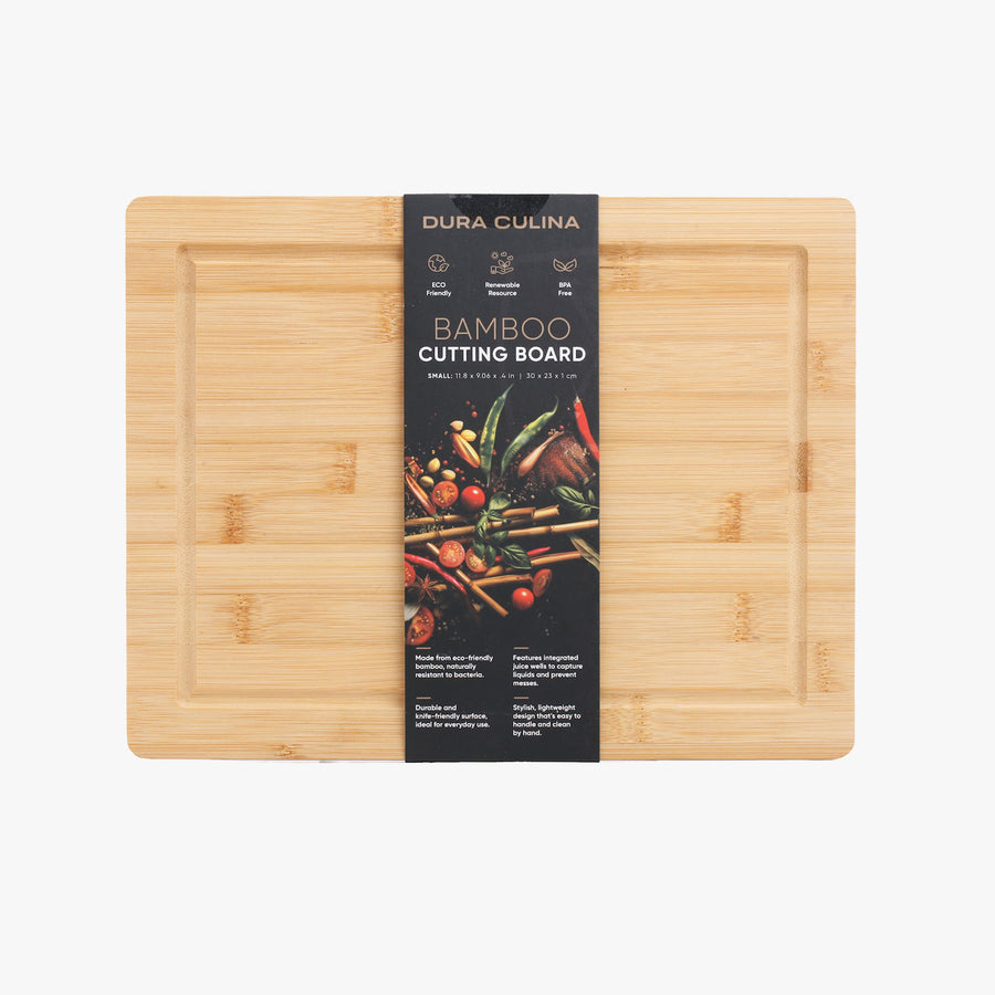 Bamboo Wood Cutting Board: Small – (11.8” x 9.05”) Durable, Eco-Friendly Chopping Board