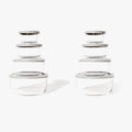16 Piece Set (8 Containers + 8 Lids) Round Nesting Glass Storage Containers, White-0