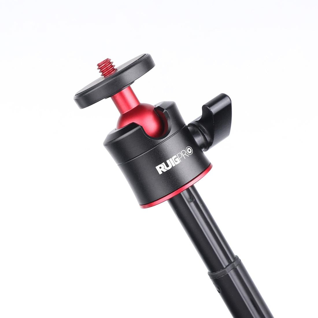 Black foldable tripod selfie stick with aluminum base, adjustable phone clamp, and Bluetooth remote. — view 3